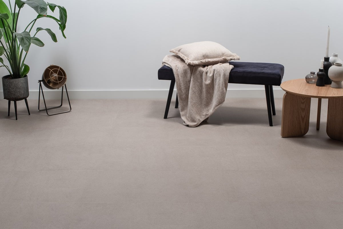 Floer Betonlook Greige Klebe - Vinyl Fliesen FLR - 3612 - Solzaleben.de