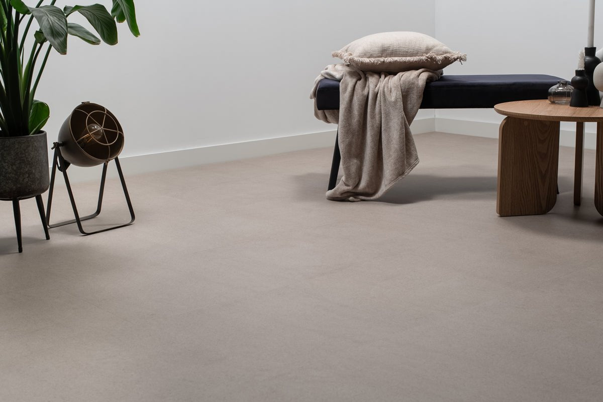 Floer Betonlook Greige Klebe - Vinyl Fliesen FLR - 3612 - Solzaleben.de