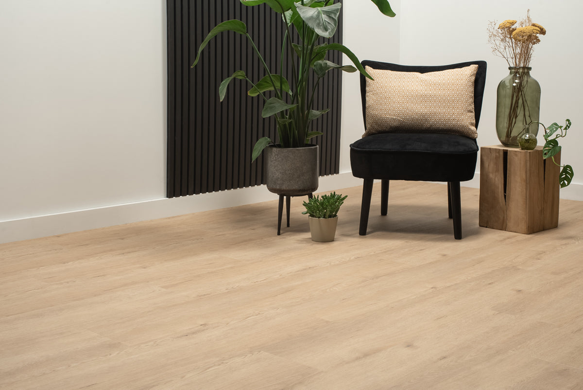 Floer Ghent Graubeige Eiche Dörfer Klebe-Vinyl FLR-3041 – Detailansicht 1