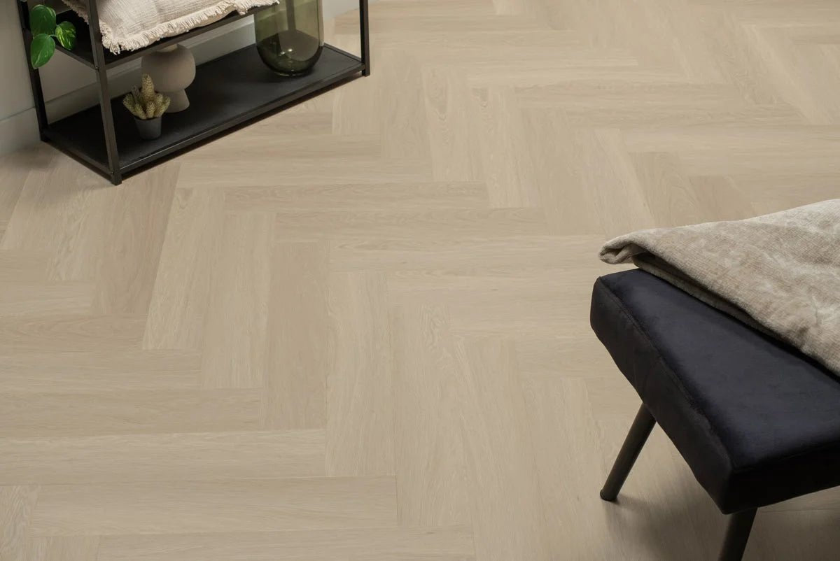 Floer Beige Eiche Fishgrät Klebe-Vinyl FLR-3512 - Solzaleben.de
