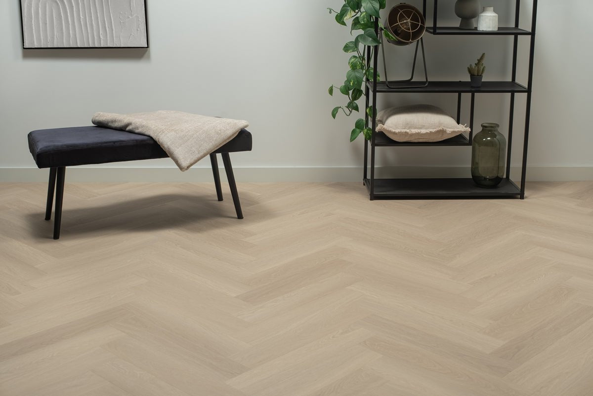 Floer Beige Eiche Fishgrät Klebe - Vinyl FLR - 3512 - Solzaleben.de