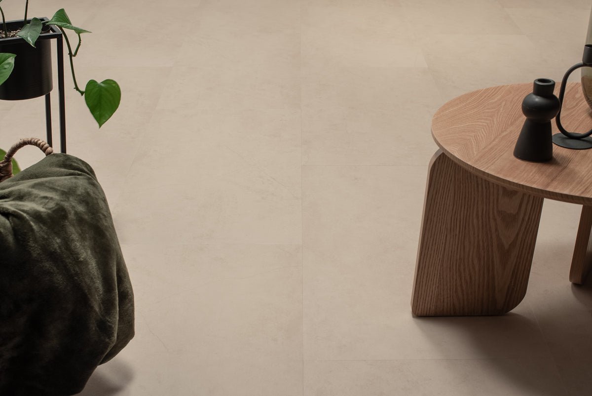 Floer Betonlook Beige Klebe - Vinyl Fliesen FLR - 3609 - Solzaleben.de