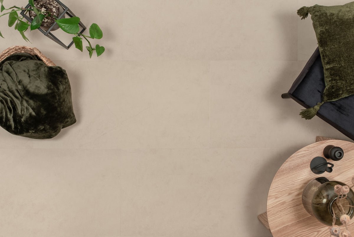 Floer Betonlook Beige Klebe - Vinyl Fliesen FLR - 3609 - Solzaleben.de