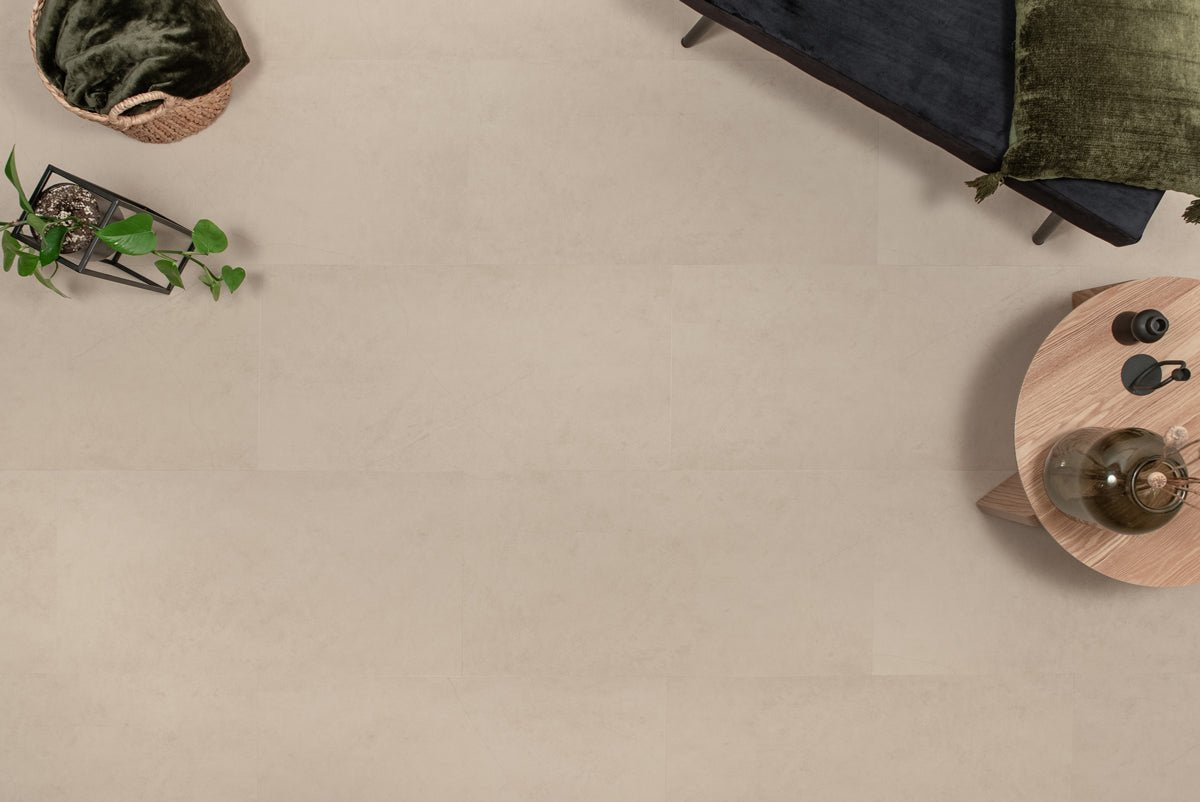 Floer Betonlook Beige Klebe - Vinyl Fliesen FLR - 3609 - Solzaleben.de