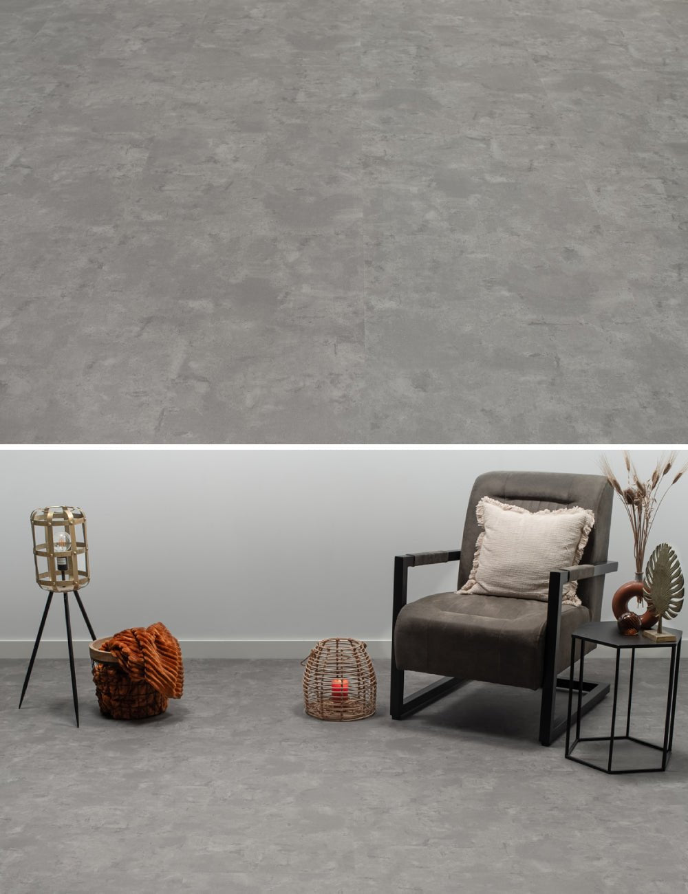 Floer Betonlook Grau Klebe-Vinyl Fliesen FLR-3608 - Solzaleben.de