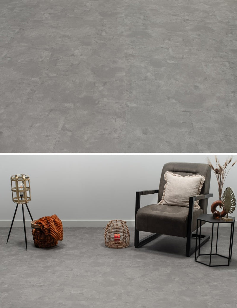 Floer Betonlook Grau Klebe-Vinyl Fliesen FLR-3608 - Solzaleben.de