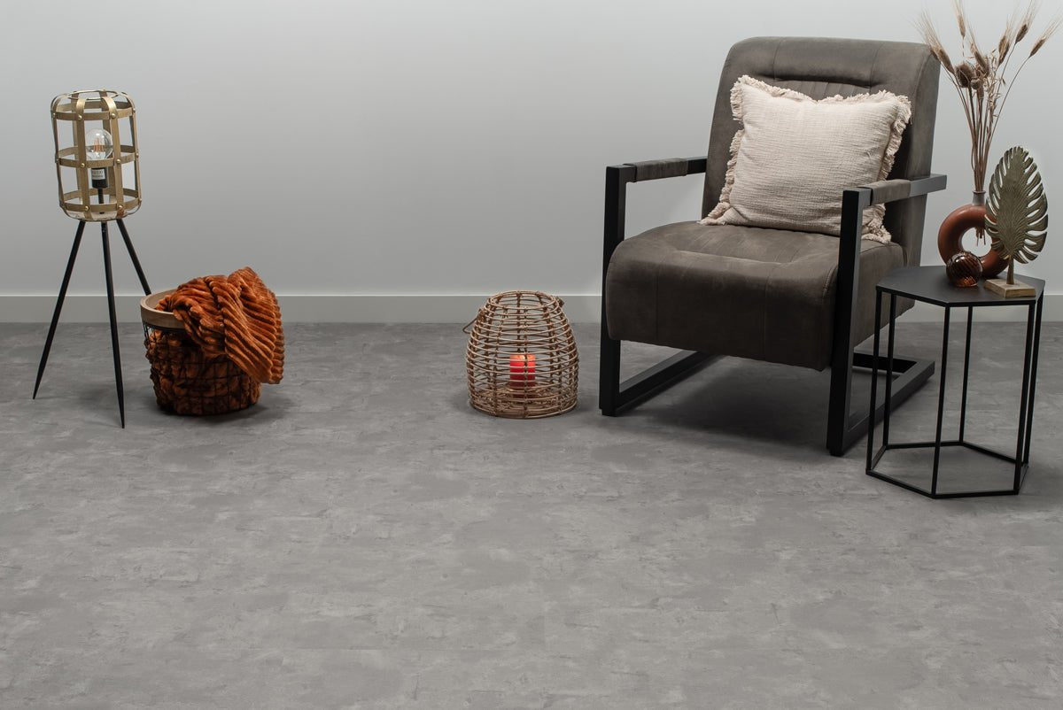 Floer Betonlook Grau Klebe - Vinyl Fliesen FLR - 3608 - Solzaleben.de