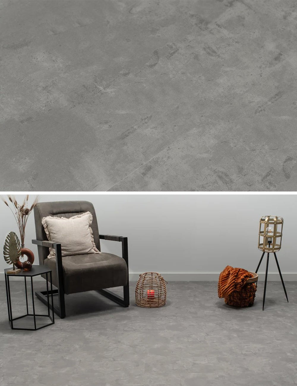 Floer Betonlook Grau Klick Vinyl Fliesen FLR-3801 - Solzaleben.de