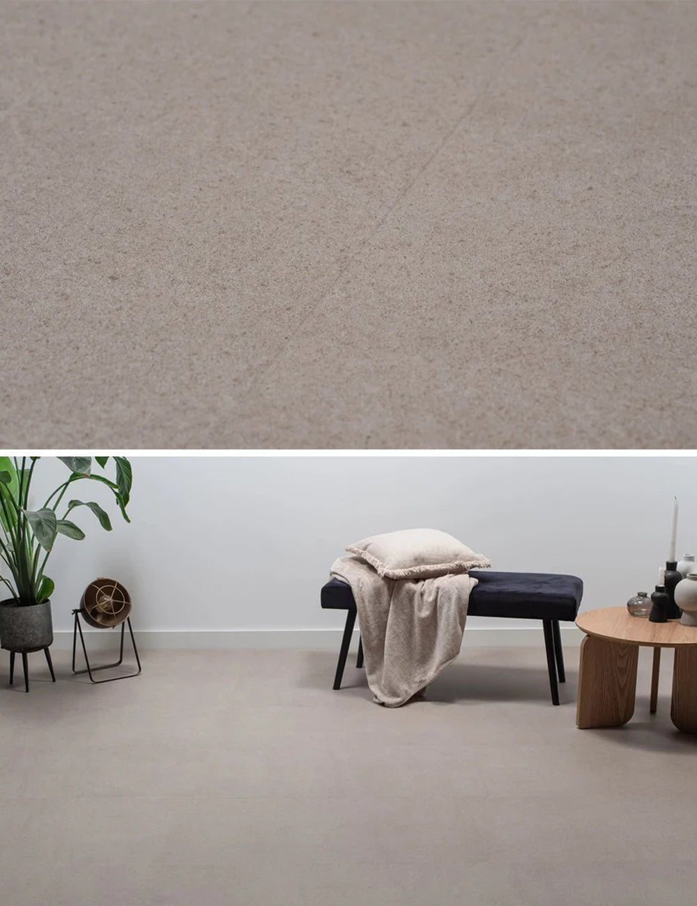 Floer Betonlook Greige Klebe-Vinyl Fliesen FLR-3612 - Solzaleben.de