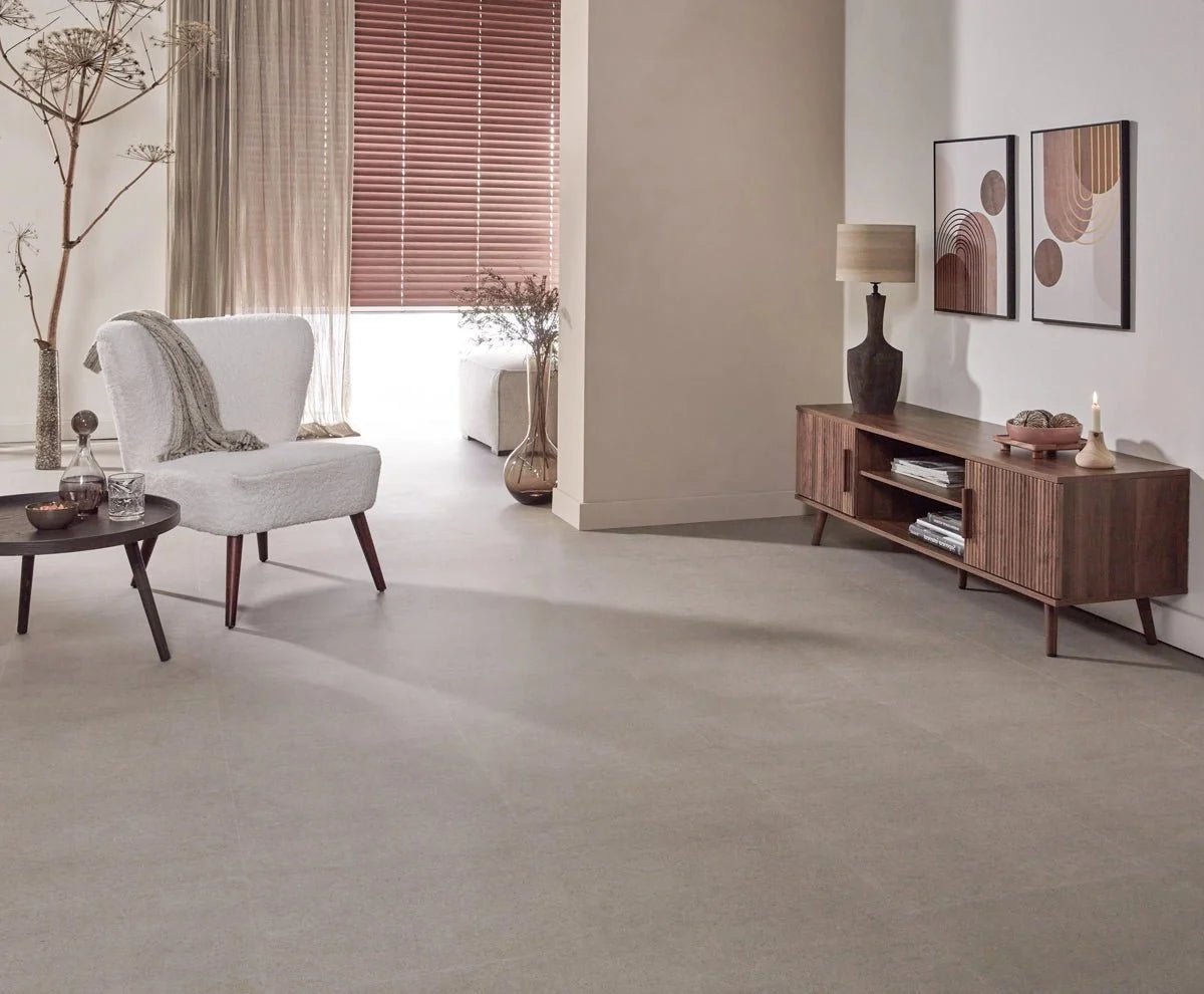 Floer Betonlook Greige Klick Vinyl Fliesen FLR-3804 - Solzaleben.de