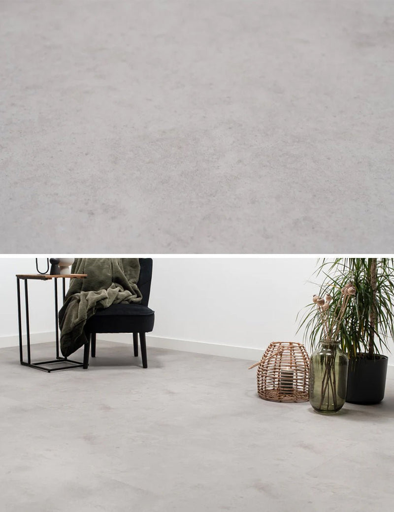 Floer Betonlook Hellgrau Klick Vinyl Fliesen FLR-3805 - Solzaleben.de