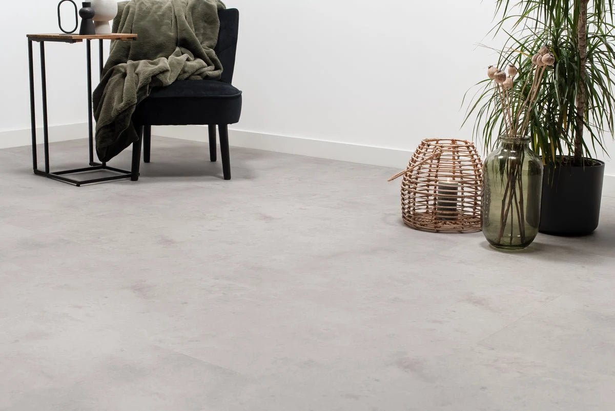 Floer Betonlook Hellgrau Klick Vinyl Fliesen FLR-3805 - Solzaleben.de