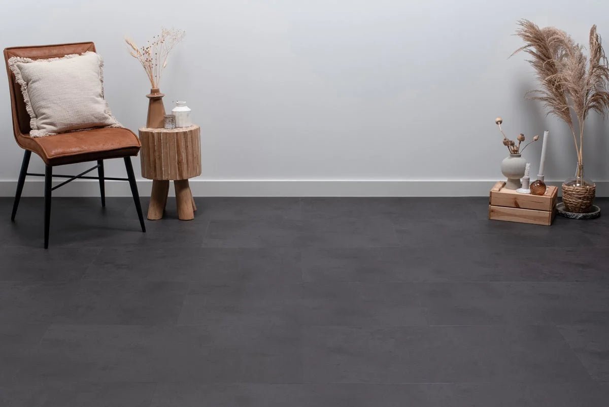Floer Betonlook Schwarz Klick Vinyl Fliesen FLR-3802 - Solzaleben.de