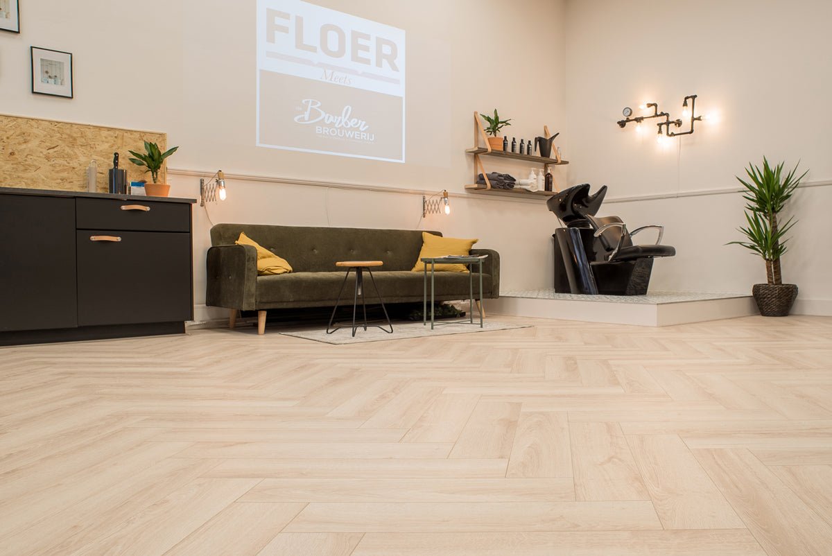 Floer Creme Eiche Fishgrät Laminat FLR - 1601 - Solzaleben.de