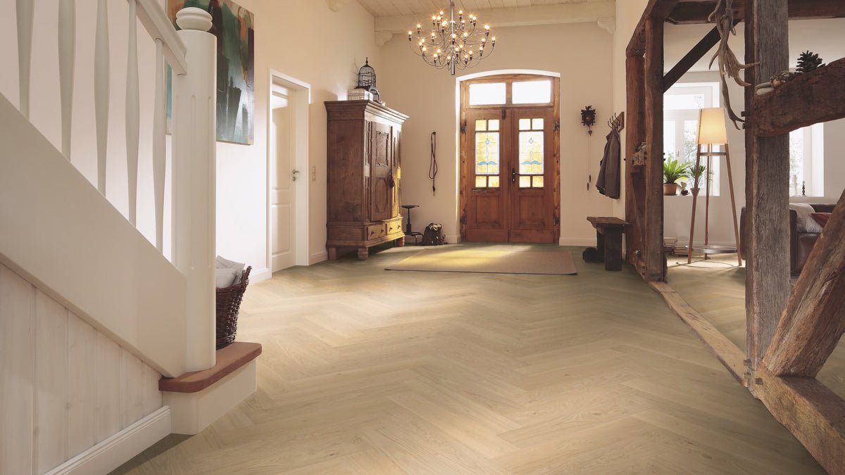 Floer Creme Eiche Hybrid Holz Fishgrät FLR - 5014 - Solzaleben.de