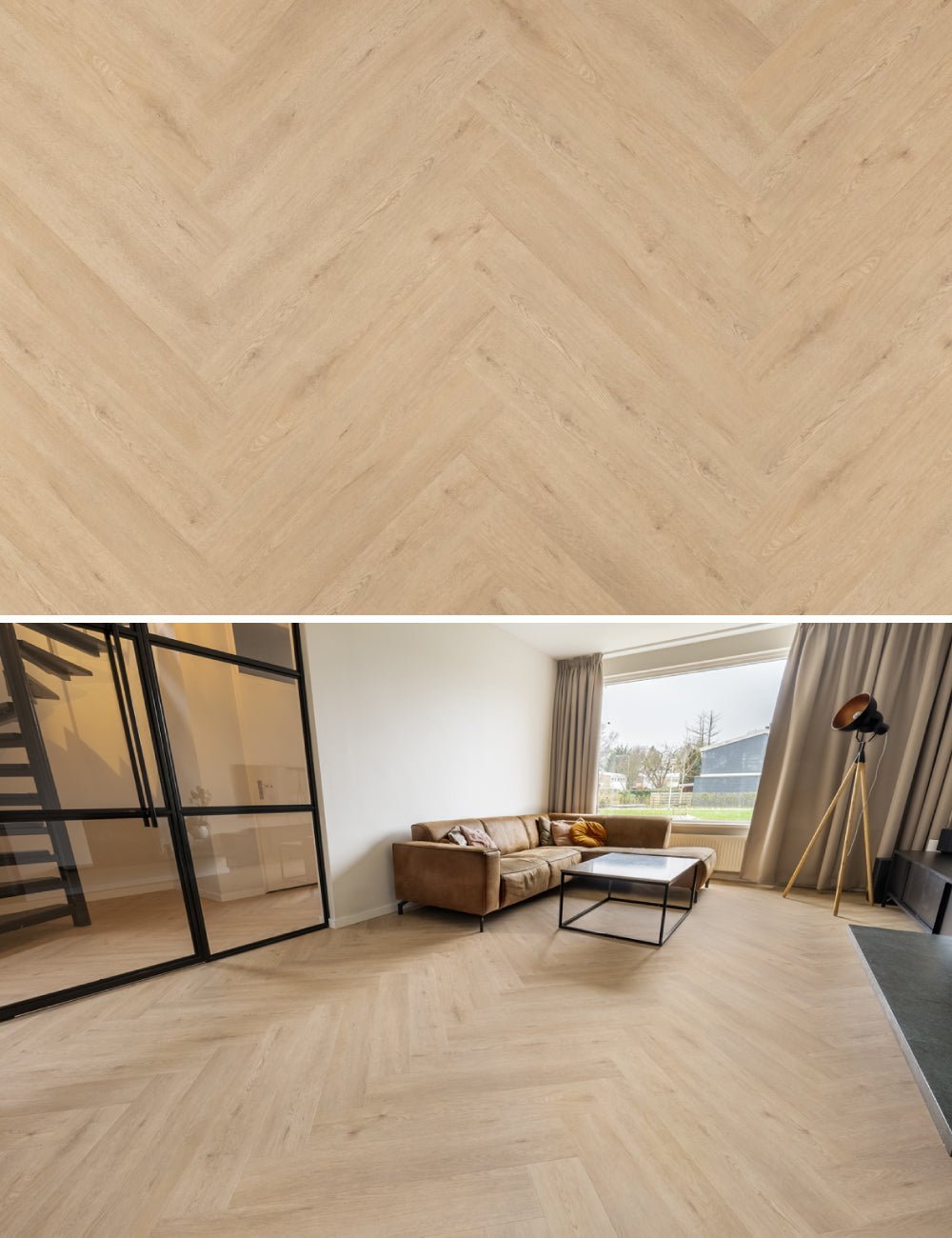 Floer Gaia Graubeige Walfischgrät Klebe-Vinyl FLR-3527 - Solzaleben.de