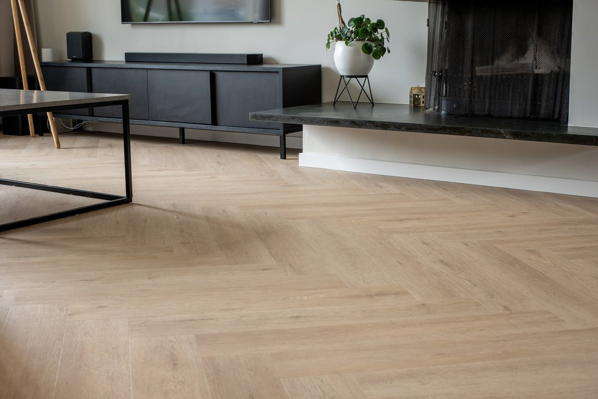 Floer Gaia Graubeige Walfischgrät Klebe - Vinyl FLR - 3527 - Solzaleben.de