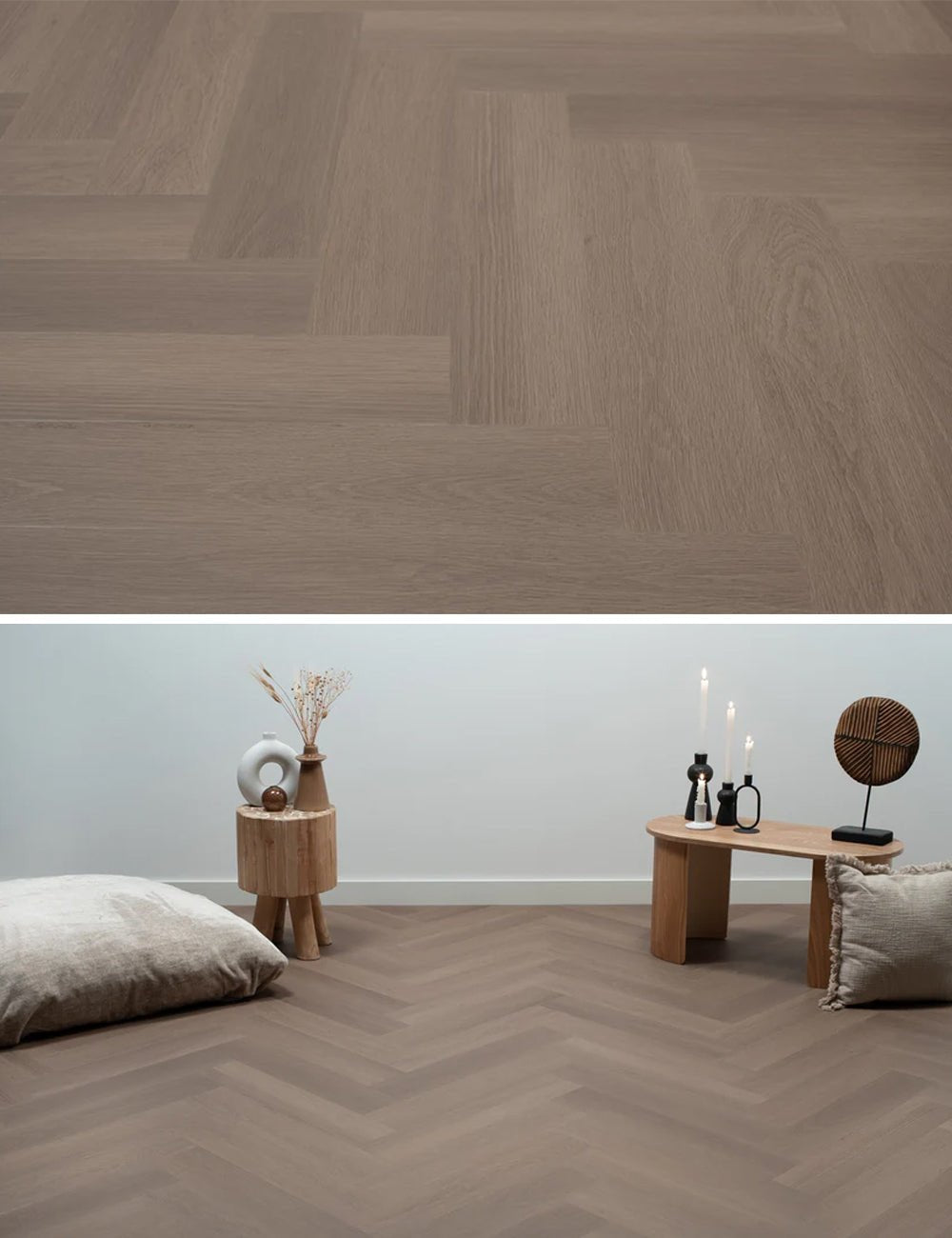 Floer Greige Eiche Fishgrät Klebe-Vinyl FLR-3511 - Solzaleben.de
