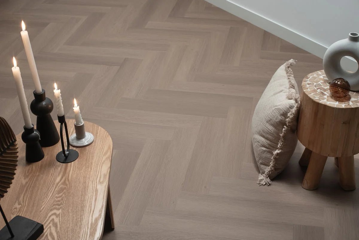 Floer Greige Eiche Fishgrät Klick Vinyl FLR-3930 - Solzaleben.de