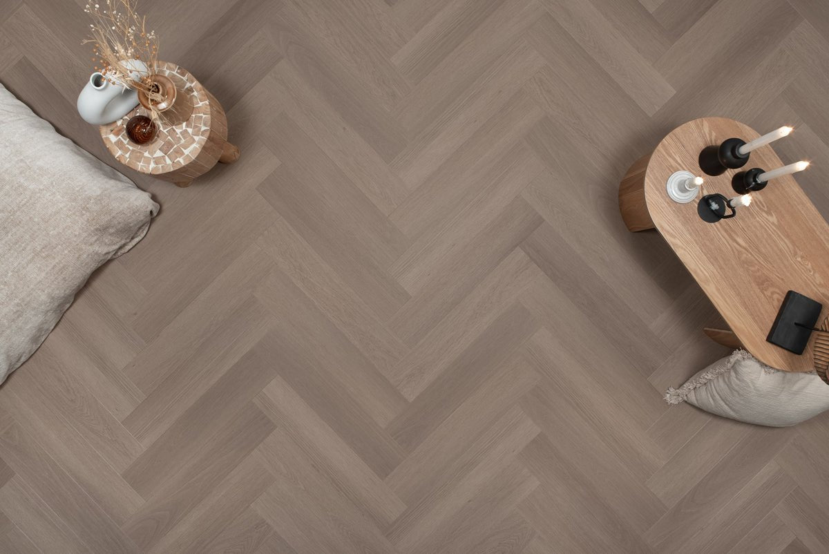 Floer Greige Eiche Fishgrät Klebe - Vinyl FLR - 3511 - Solzaleben.de