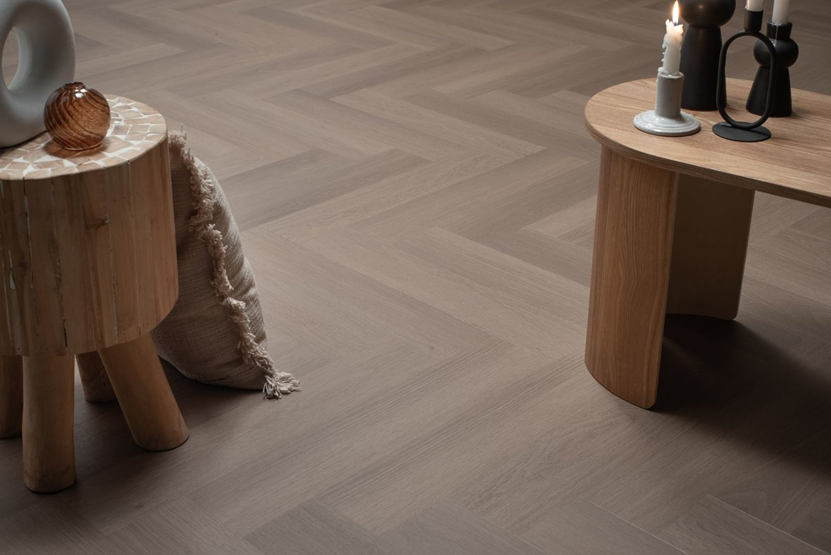 Floer Greige Eiche Fishgrät Klebe - Vinyl FLR - 3511 - Solzaleben.de