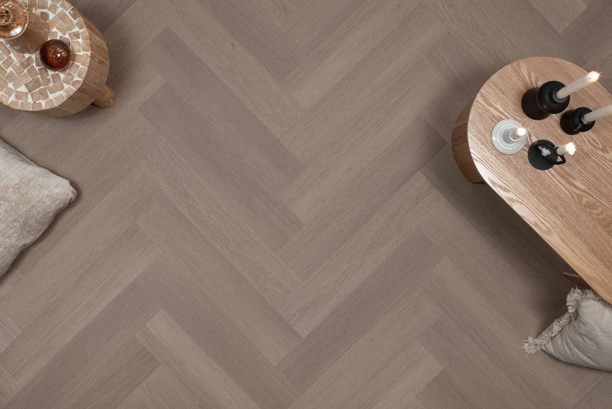 Floer Greige Eiche Fishgrät Klebe - Vinyl FLR - 3511 - Solzaleben.de
