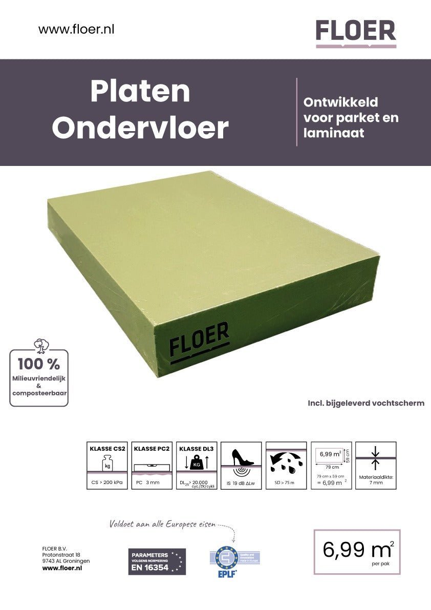 Floer Grüne Unterboden Platten - Inkl. Feuchtigkeitssperre - 6,99m2 - FLR-9004 - Solzaleben.de