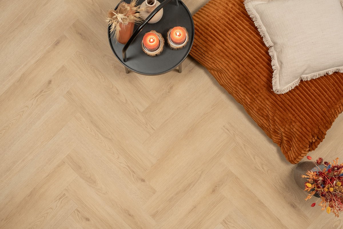 Floer Natur Eiche Fishgrät Klebe - Vinyl FLR - 3513 - Solzaleben.de