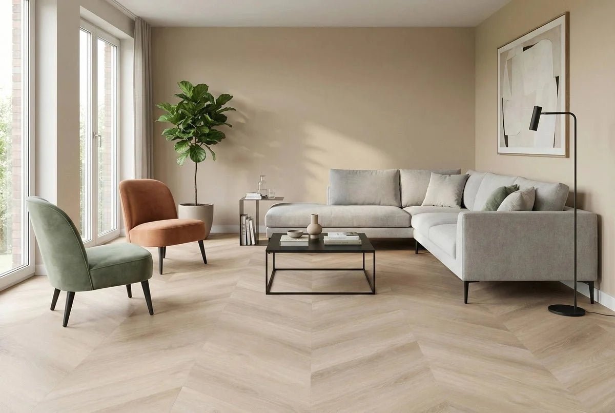 Floer Unbehandelt Eiche Chevron Klebe-Vinyl FLR-3570 - Solzaleben.de