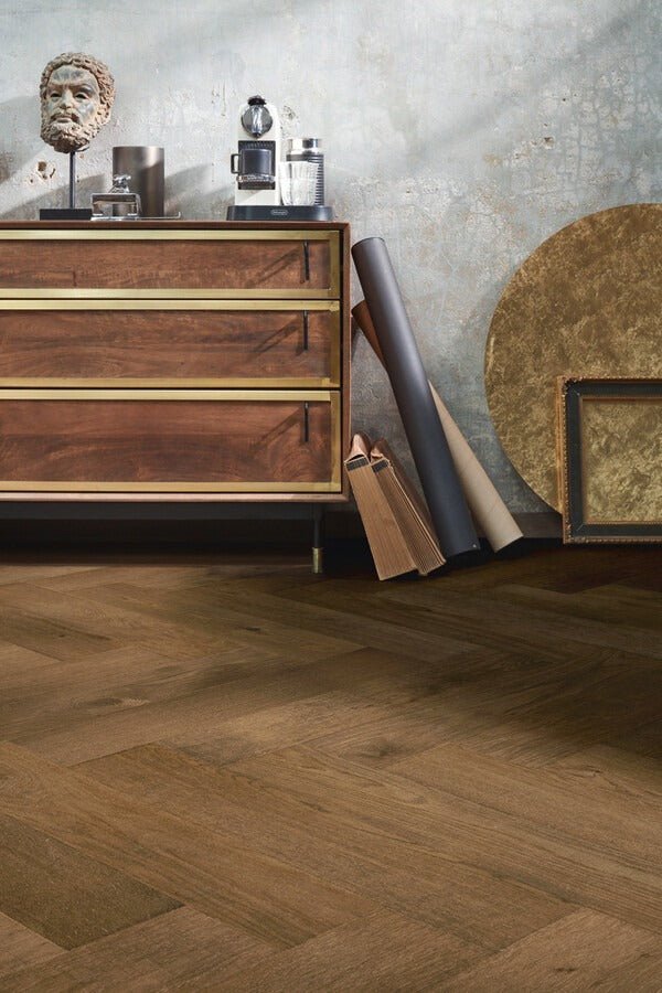 Floer Warme Braune Eiche Hybrid Holz Fishgrät FLR-5019 - Solzaleben.de