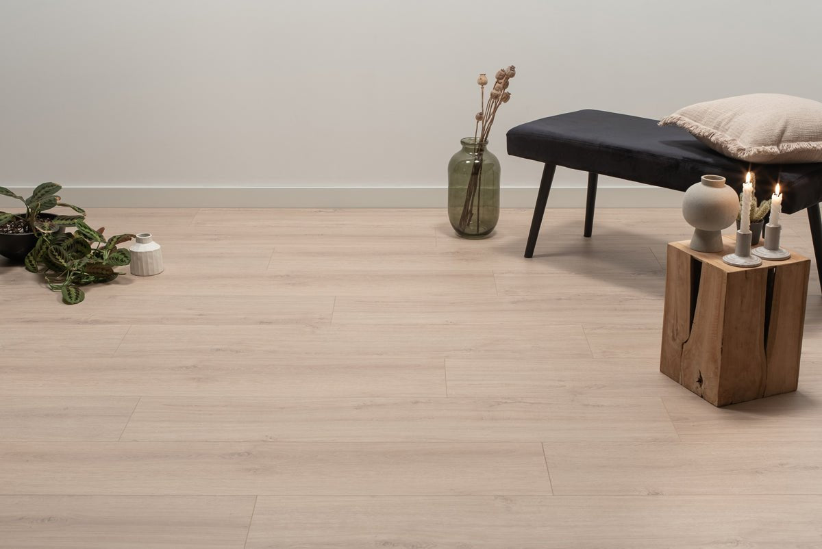 Floer Waterford Eiche Weiß Beige Städte Laminat FLR - 1421 - Solzaleben.de
