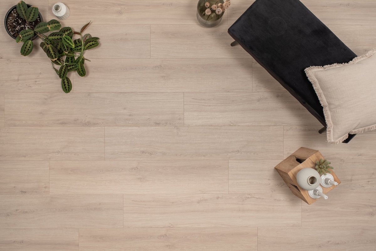 Floer Waterford Eiche Weiß Beige Städte Laminat FLR - 1421 - Solzaleben.de