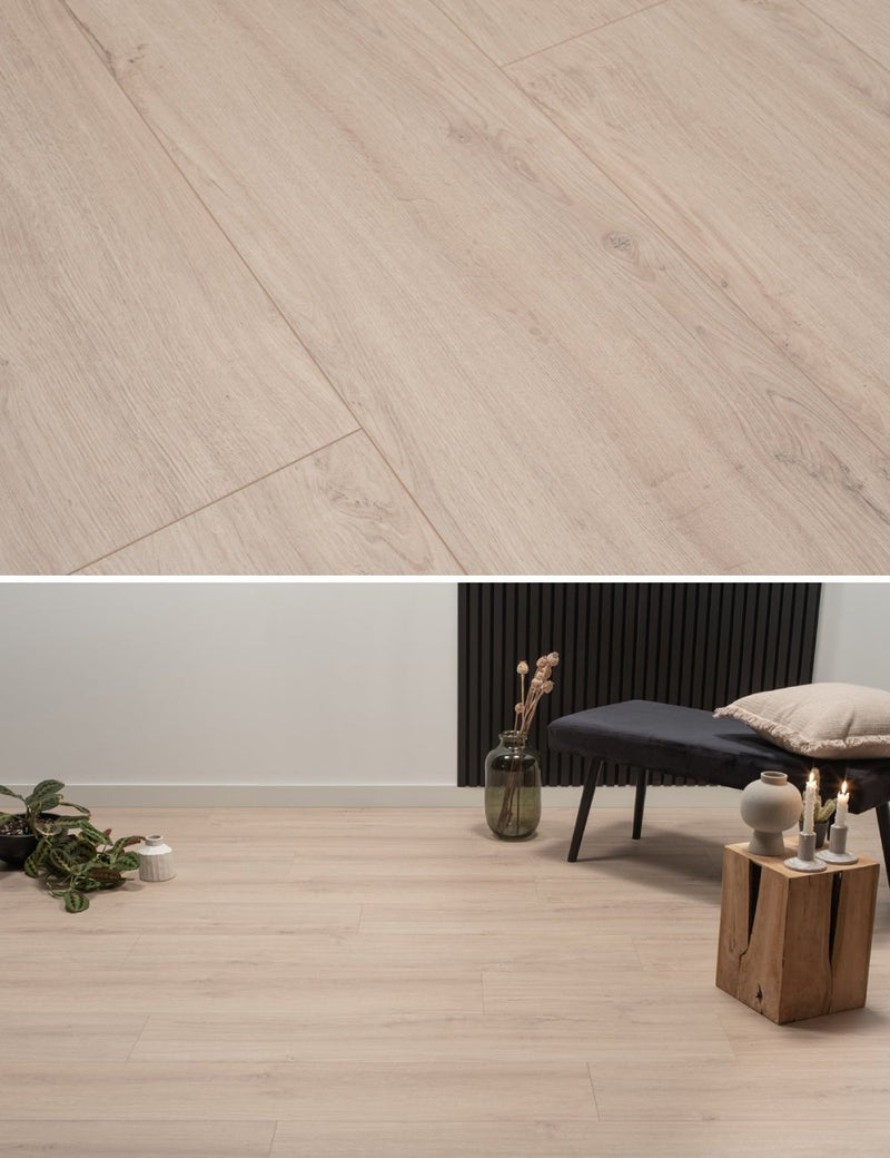 Floer Waterford Eiche Weiß Beige Städte Laminat FLR-1421 - Solzaleben.de