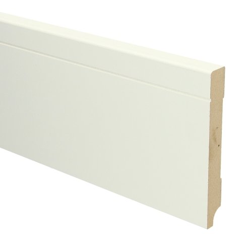 MDF Tijdloze plint 120x15 wit voorgelakt RAL 9010 - Solza.nl